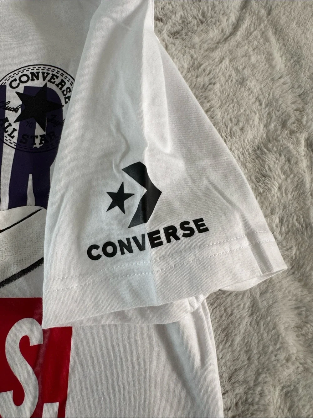 Converse White Tee with Multicolor Sneaker Graphic